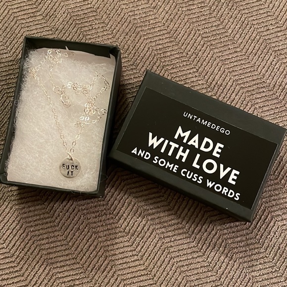 Sterling Silver F It Necklace - Picture 3 of 3